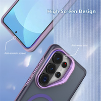 Étui de téléphone magnétique en TPU+PC avec cadre de caméra caché et bordure surélevée, coque antichoc anti-rayures pour Samsung Galaxy A57/A37/A17