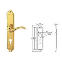 Serrure de poignée de porte et de fenêtre en laiton antique Design moderne à double traction pour salle de bain hôtel fait maison en laiton