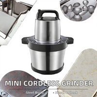 Robot culinaire électrique portable mini, lames en acier inoxydable à double étage, capacité de 5,1 à 6 L, hachoir à viande sans fil pour la cuisine domestique