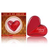 Conjunto de Perfume de fragancia ligera para mujer en forma de corazón Spray corporal para mujer de larga duración con Perfume en forma de corazón rojo Love Story