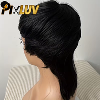 Perruques en cheveux humains en gros, cheveux vietnamiens bruts, perruques lisses naturelles, perruque courte coupe pixie sans colle pré-épilée