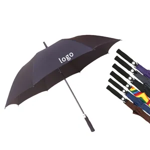 Grosir kustom Model baru tahan angin hujan otomatis terbuka lurus hadiah payung Golf dengan Logo cetak Hadiah untuk promosi