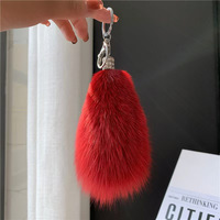 Porte-clés pendentif en véritable fourrure de renard, style classique, accessoire en peluche pour femme, breloque de clé haut de gamme, ornement de sac en fourrure, de Hebei