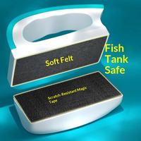 Brosse magnétique rectangulaire double face réglable en plastique pour aquarium, nettoyeur de vitres, accessoire d'aquarium, pour bureau et maison HR