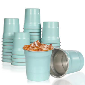 Gobelet de fête personnalisé coloré 450 ml, gobelet à boisson jetable en aluminium, gobelet à bière en métal, tasse en aluminium réutilisable - Product Image 2