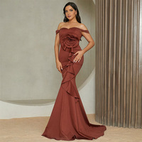 Robe de soirée maxi rouge pour femme Ocstrade, sans manches, à volants, pour la danse, style célébrité, idéale pour les fêtes et les bals de promo
