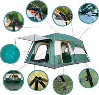 Tente de camping familiale Da Niu automatique, imperméable, camouflage, trois saisons, double couche, une chambre, 210T Oxford, anti-UV