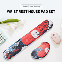 Tapis de jeu ergonomique avec repose-poignet en mousse à mémoire de forme pour gamer et bureau – Tapis de souris de jeu avec repose-poignet ergonomique en mousse à mémoire de forme pour bureau