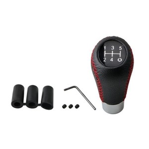 Car Gear <b>Shift</b> <b>Knob</b> Leather 5 Speed Universal Red Blue Black Stitching Ergonomic - Product Image 2