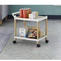 Chariot de rangement roulant portable léger en PP pour l'organisation de la cuisine et de la salle de bain