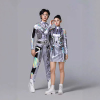 Combinaison unisexe pour enfants, motif circuit, style cyberpunk, pour Halloween, cosplay, costume de film et de télévision, manches longues