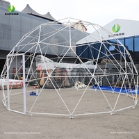 Tente dôme igloo transparente en PVC gonflable imperméable pour hôtel en plein air avec salle de bain