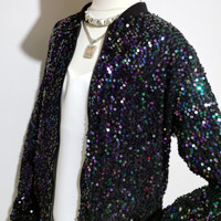 Manteau de veste brodé à paillettes pour femmes Performance Hip Hop à la mode personnalisée pour spectacle de danse