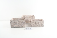 Paniers de rangement tressés avec poignée, boîtes décoratives, paniers en osier, paniers en jacinthe d'eau pour le rangement