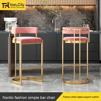 Dossier de chaise de bar moderne de luxe haut de gamme pour comptoir de caissier accès à la réception cuisine îlot Table tabouret haut salon
