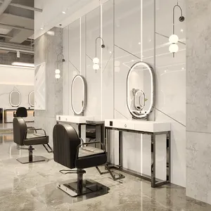 Melhor Preço Salão Beleza Móveis Cabeleireiro Led Iluminado Salão Espelho Usado Estação Do Salão Com Espelho