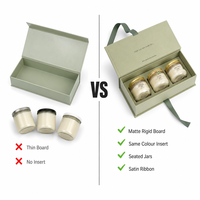Boîte cadeau personnalisée pour bougie, style livre, avec fermeture magnétique, ruban en satin, OEM
