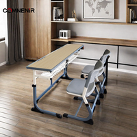 Ensemble de meubles de salle de classe double durable chaise de table d'étudiant en bois PP pour l'école maison bureau appartement hôpital salon utilisation