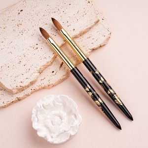 Pincel de Uñas Acrílico <span class=keywords><strong>Kolinsky</strong></span> 100% Puro Negro Popular Personalizado 8/12/14/16/18/20 - Product Image 3