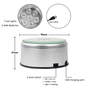 Toptan ucuz yüksek kalite LED döner taban standı kristal küp top tabanı - Product Image 2