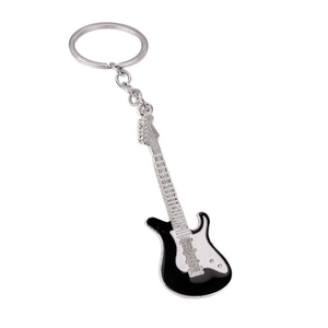 Llavero de guitarra eléctrica esmaltado al por mayor, mini instrumento musical, colgante, regalo para amantes de la música - Product Image 1