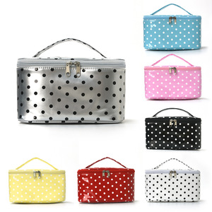 Polka Dot Water Resistant Eco-Friendly Polyester <b>Cosmetic</b> Bag Large Capacity Rectangle Storage <b>Case</b> for Home Travel Use - Product Image 4