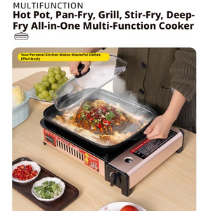 Réchaud <span class=keywords><strong>à</strong></span> gaz portable tout-en-un pour extérieur, avec plaque de cuisson pour barbecue, pot <span class=keywords><strong>à</strong></span> fondue, plaque de cuisson pour poisson et four spécial pour friture et cuisson - Product Image 3