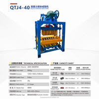 Technologie de vibration semi-automatique QTJ4-40 fabricant de blocs de pavage béton sable brique cendres volantes ciment briques brutes machines de fabrication