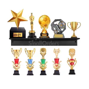 SmallOrders hot selling unique cheap custom blank logo print sport corporate award UAE crystal resin metal craft trofeos trophy
