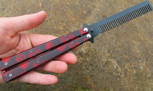 Kuaför Paslanmaz Çelik Kelebek Eğitim Tarak Vintage İskelet Katlanır Bıçak Uygulama saç fırçaları Salon Araçları UN777 - Product Image 6