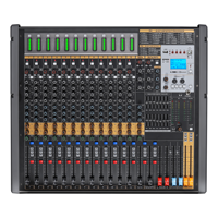 Mélangeur analogique professionnel OEM à double DSP, 16 canaux, TFB16, Bluetooth, affichage LED de niveau indépendant, Mp3, métal