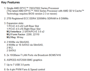 Carte mère de serveur WIO propriétaire MBD-H12SSW-NT avec un seul socket SP3, prise en charge DDR4, nouvelle livraison rapide, bon prix, WI propriétaire - Product Image 4