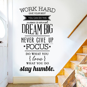 Nero minimalista inglese Slogan proverbi adesivi murali camera da letto soggiorno sfondo decorazione carta da parati autoadesiva - Product Image 6