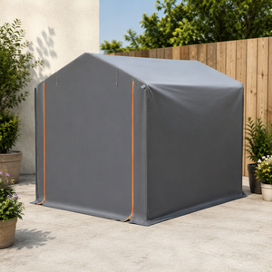Tente de <span class=keywords><strong>garage</strong></span> pour voiture d'extérieur durable, <span class=keywords><strong>toit</strong></span> <span class=keywords><strong>plat</strong></span>, matériau PE, imperméable, pour vélos, motos, abri de jardin, gris - Product Image 2