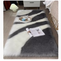 Tapis de chevet de luxe, tapis moelleux et shaggy, antidérapant, tapis de sol doux pour chambre à coucher, lavable, décoration intérieure