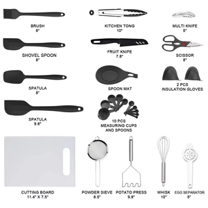 Vente flash : Ensemble de 42 ustensiles de cuisine en nylon et acier inoxydable, jeu d'ustensiles de cuisine en silicone, spatule, <span class=keywords><strong>gadgets</strong></span> de pâtisserie - Product Image 5