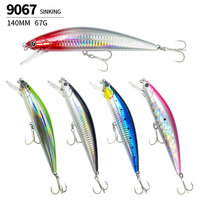 Umpan Buatan Mino 140mm/67g, Kail Baja Anti Karat, Jarak Jauh, Memancing Laut Dalam, Trolling, Spanish