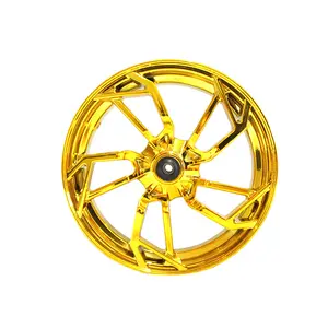 Cubo de ruedas de aleación de aluminio dorado de 12 pulgadas para modificación de motocicleta eléctrica