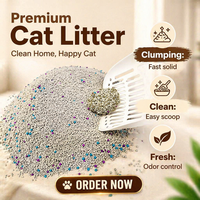 OEM Premium Bentonite Ball Cat Litter Cepat Menggumpal Rendah Debu Kontrol Bau Kuat Granul Alami Aman untuk Rumah Tangga dengan Banyak Kucing