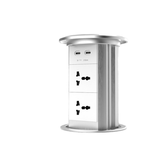 Toma retráctil de cocina para Reino Unido, UE, EE. UU., Alemania, Audio USB, carga inalámbrica, toma emergente motorizada, tomas de corriente de mesa IP44 - Product Image 1