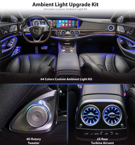 Pour <span class=keywords><strong>Mercedes</strong></span> benz W205 Turbine d'évent de système d'éclairage intérieur automatique avec lumière ambiante de 64 couleurs pour la lumière ambiante X253 - Product Image 3