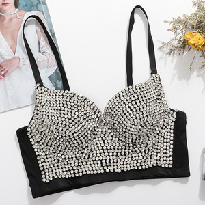 Commercio all'ingrosso 2023 moda Sexy Bustier regolabile Plus Size corsetto di cristallo strass <span class=keywords><strong>reggiseno</strong></span> top canotta con Pad - Product Image 1