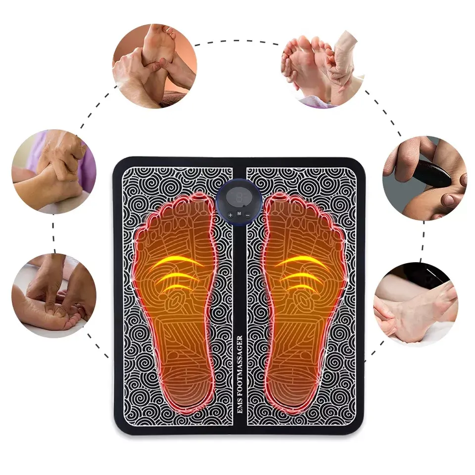 QINGYI Chinese Usb Vibration Electric Electronic Tens Ems Feet Foot Acupoint Stimulator Massagers Model Mats Remote Pads