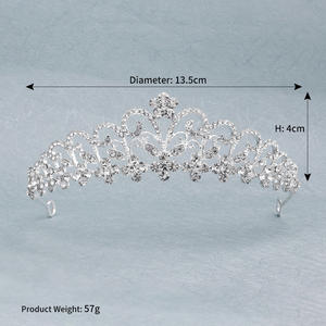 Vente en gros de couronnes nuptiales de <span class=keywords><strong>mariage</strong></span> avec strass et prix bon marché diadèmes de couronne en alliage de cristal diadèmes de reconstitution historique pour fête d'enfants - Product Image 6