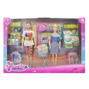 2024 नई हॉट सेलिंग गुड़िया 11.5 इंच पति और पत्नी मॉल शॉपिंग थीम प्लास्टिक गुड़िया खिलौना फैक्टरी थोक ड्रेस अप गुड़िया खिलौना