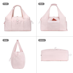 यात्रा कसरत और सप्ताहांत फिटनेस योग के लिए समायोज्य स्ट्रैप जूते के डिब्बे और गीले जेब के साथ यूनिसेक्स लक्जरी पॉलिएस्टर जिम बैग - Product Image 5