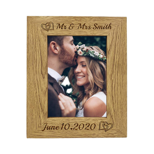 Personalised Solid <b>Oak</b> Hinged Photo <b>Frame</b> Wooden Picture <b>Frame</b> Custom Engraved Family Home Decor - Product Image 1