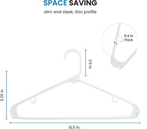 Móc Áo Bằng Nhựa Móc Áo Hình Ống Bền Lý Tưởng Để Giặt Và Sử Dụng Hàng Ngày, Tiết Kiệm Không Gian Và Mỏng, Móc Áo Quần Áo Nặng - Product Image 3