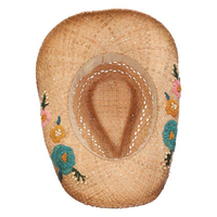 Bunga triwarna tenun tangan desain berongga langsung pabrik kualitas tinggi terbaru cocok untuk topi jerami cowgirl