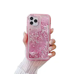 Shscase 360 shockproof liquid glitter case for iPhone 14 plus 13 pro max 12 11 Pro Max X XR